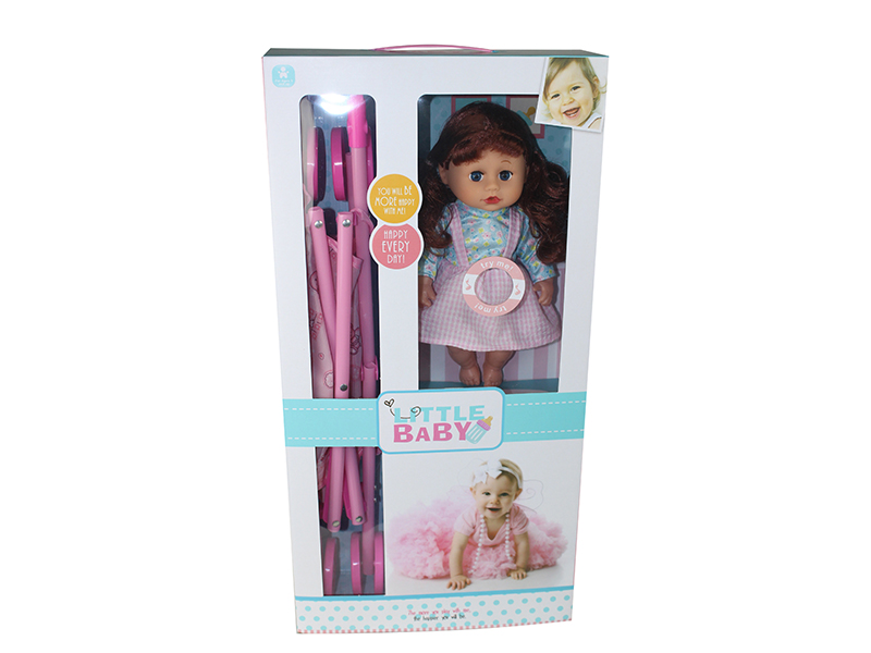 12-Inch Baby Doll With 4 Sounds IC + Stroller