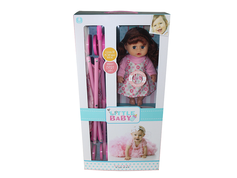 12-Inch Baby Doll With 4 Sounds IC + Stroller