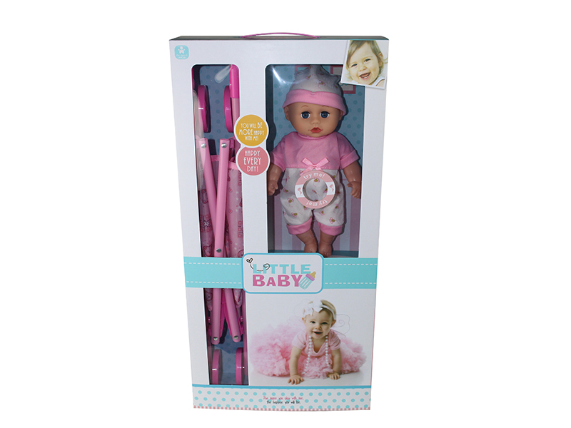 12-Inch Baby Doll With 4 Sounds IC + Stroller