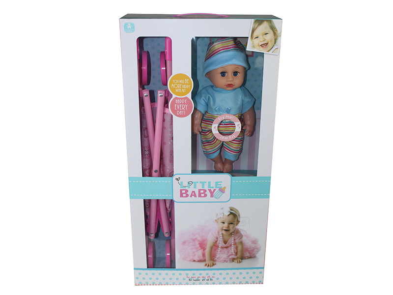12-Inch Baby Doll With 4 Sounds IC + Stroller