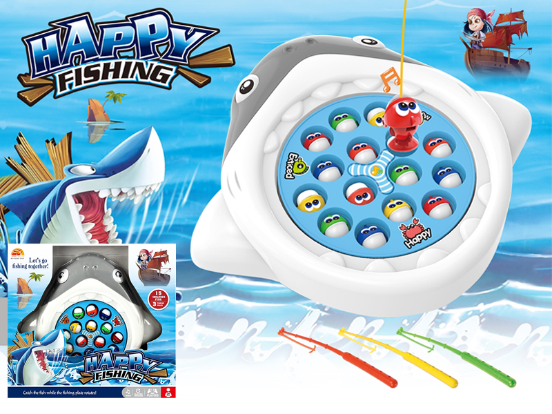 B/O Shark Fishing Table With Music(15 Fish)