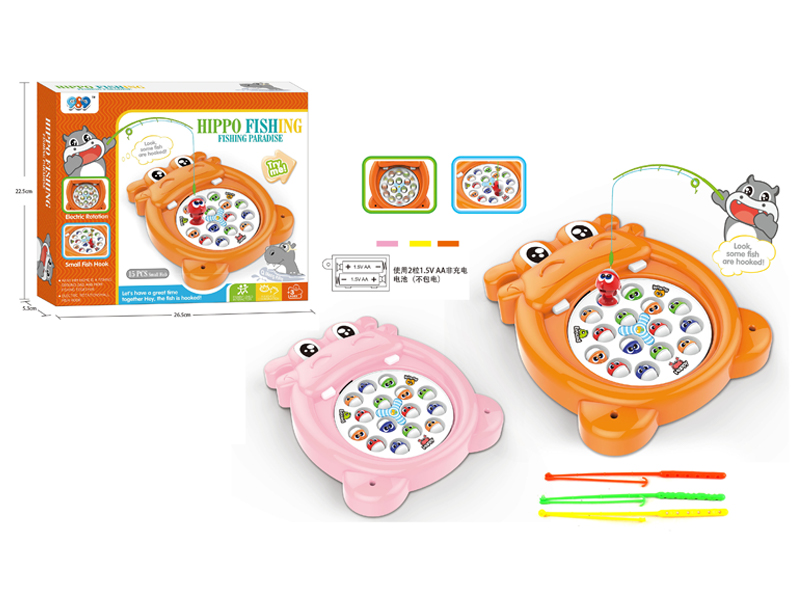 B/O Hippo Fishing Table With Music(15 Fish)