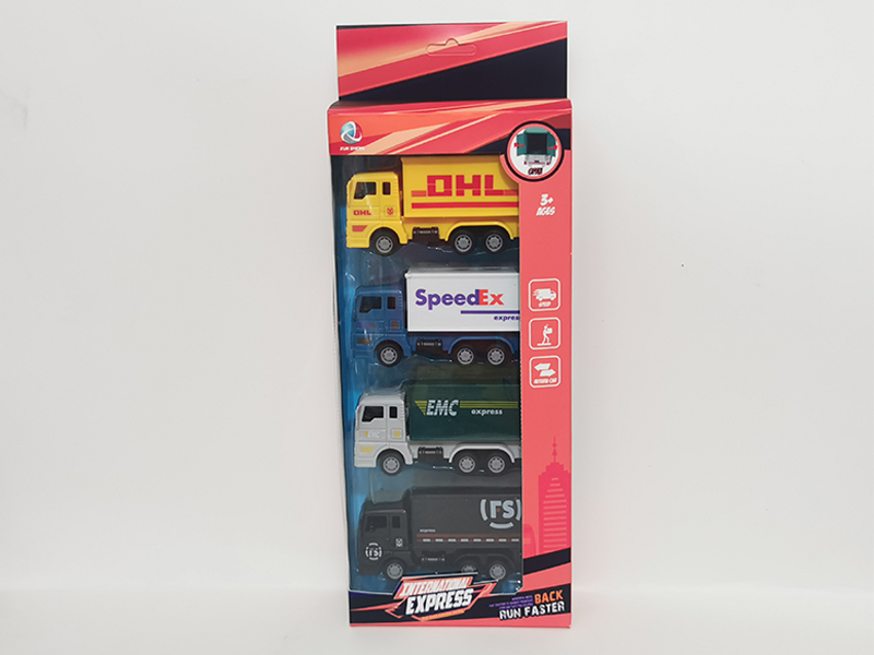 Pull Back Simulated Express Delivery Truck