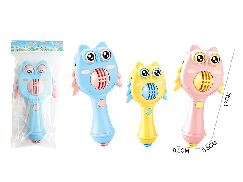 Owl Rattles With Flishing Light