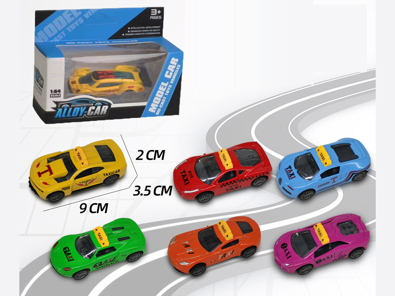 1:60 Pull Back Alloy Taxi