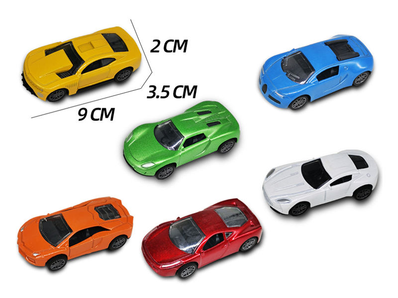 6PCS 1:60 Pull Back Alloy Racing Car