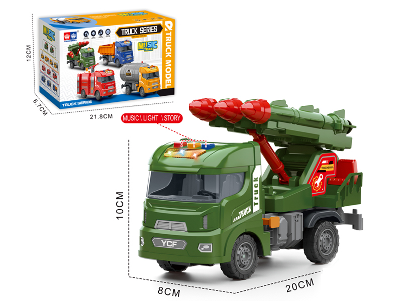 Friction Military Vehicle With Light And Music(Three Missile Vehicles)