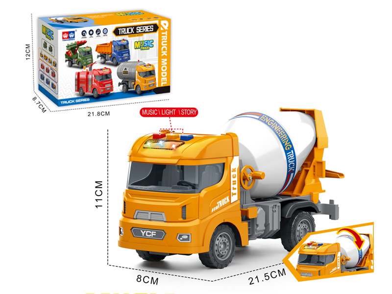 Friction Engineering Vehicle With Light And Music(Mixing Truck)