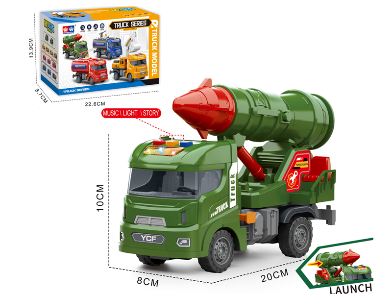 Friction Military Vehicle With Light And Music(A Missile Vehicle)