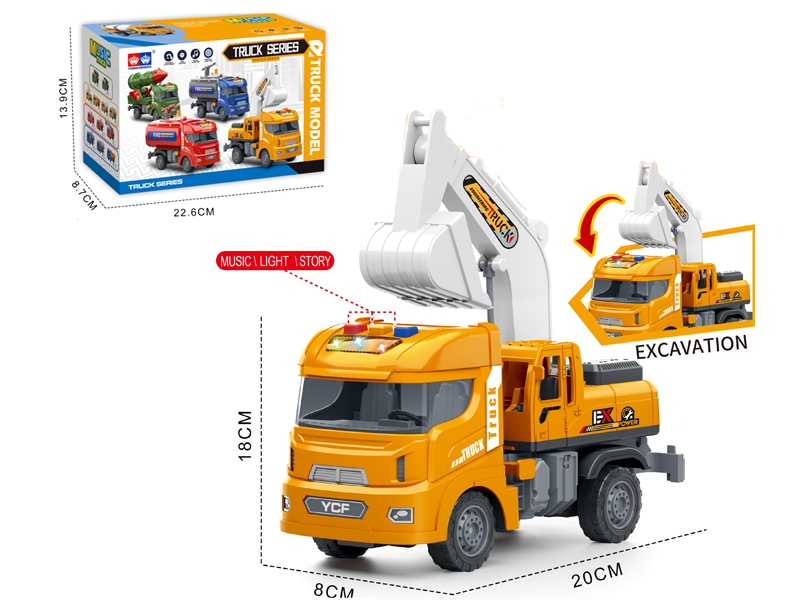 Friction Engineering Vehicle With Light And Music(Excavator)