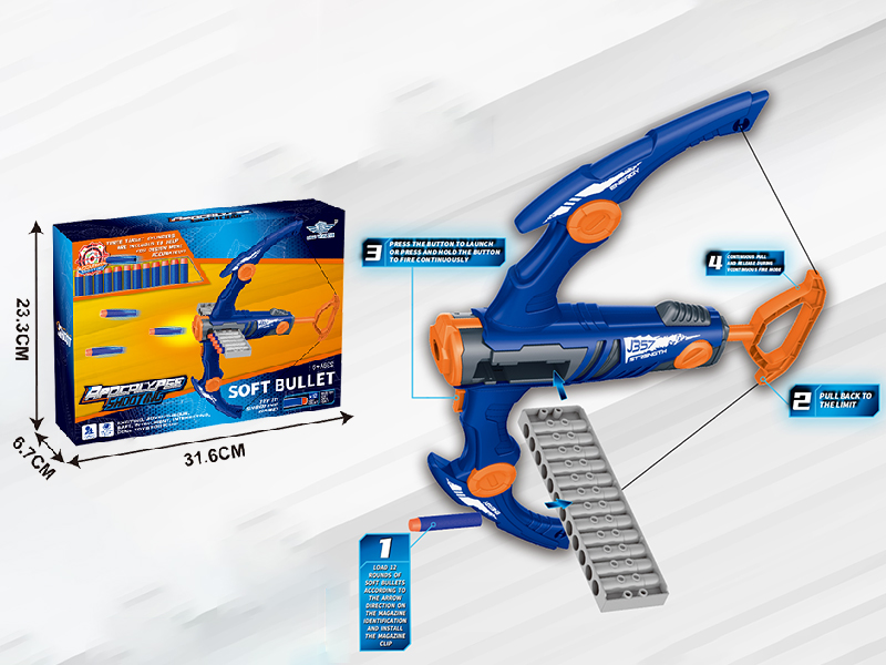 12-Shot Soft Bullet Bow Launcher