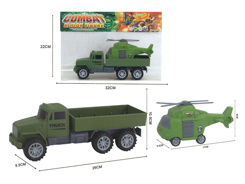 Friction Military Vehicles With Helicopter