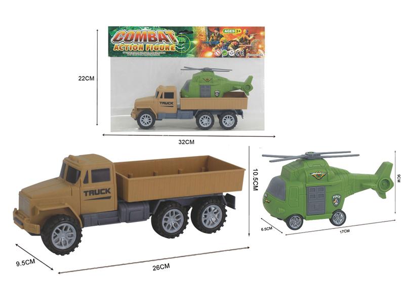 Friction Military Vehicles With Helicopter
