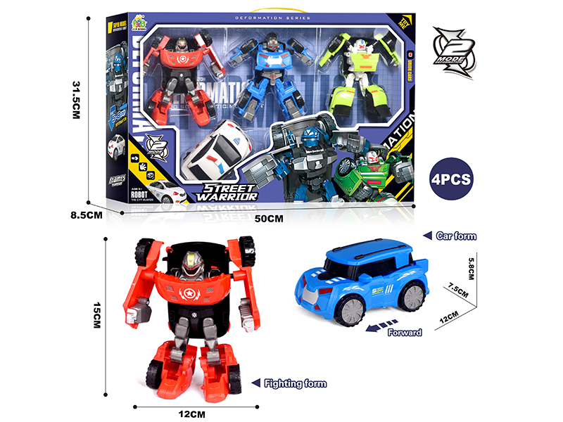 Transforming Car Robot Toy 4pcs