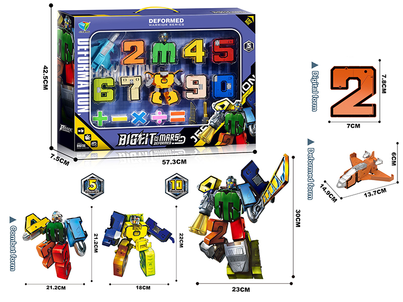 Numbers Transforming Robot Toy