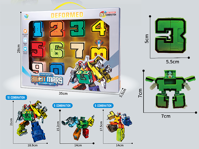 Numbers Transforming Robot Toy