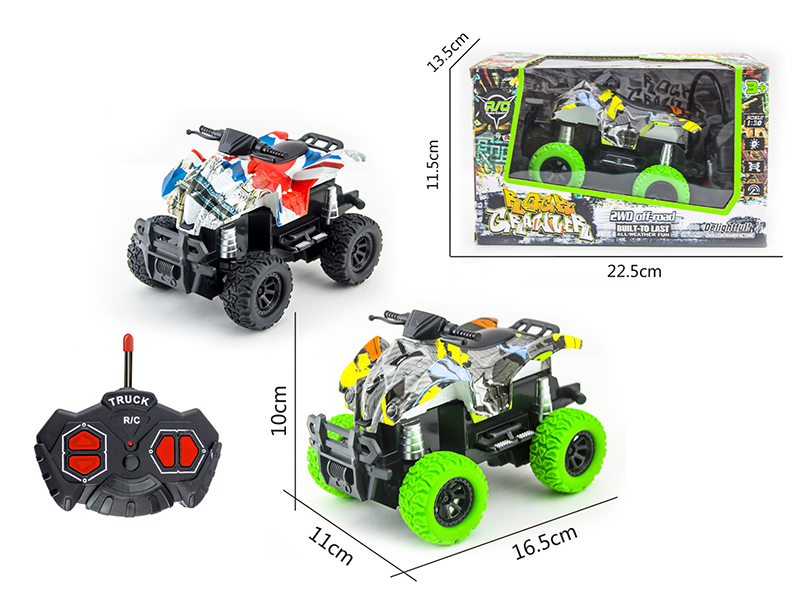 1:30 4-Channel Remote Control Water Transfer Printing Motorcycle Off-Road Vehicle  With Light(Not Included Batteries)