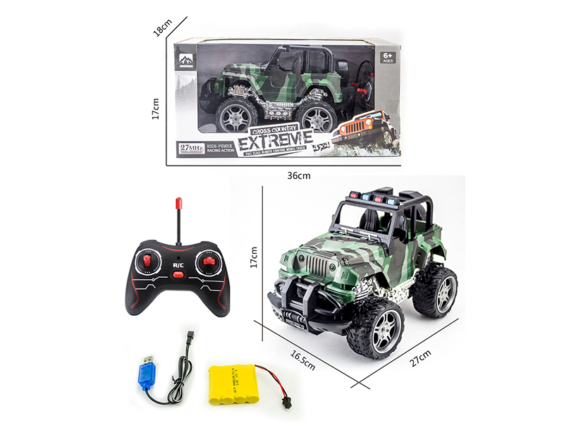1:12 4-Channel Remote Control Water Transfer Printing Camouflage Off-Road Vehicle With Light(Included Batteries)