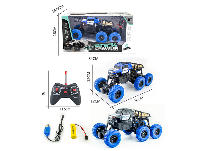 1:16 4-Channel 27Mhz Remote Control 6 Wheels 4WD Climbing Police Car(Included Batteries)
