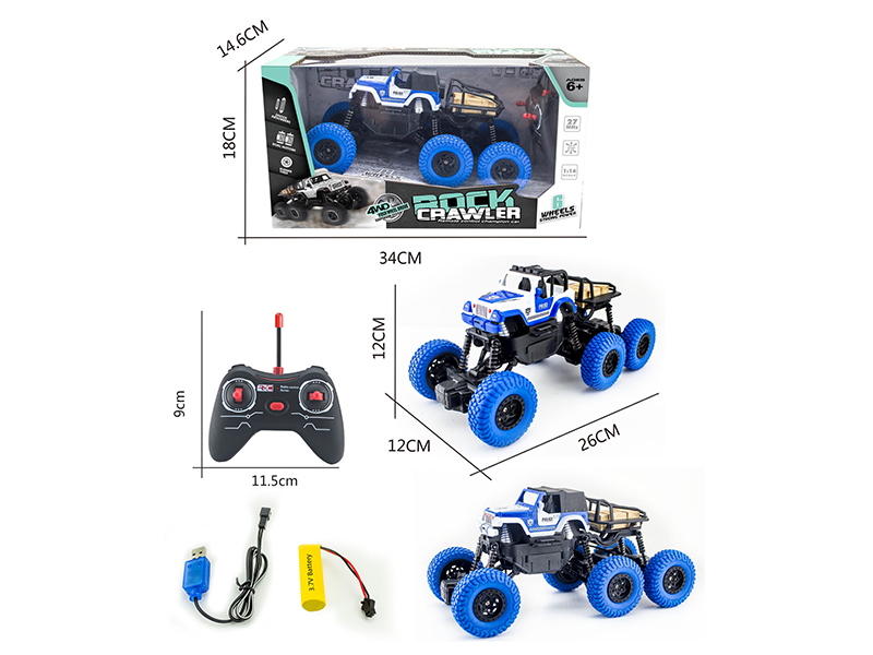 1:16 4-Channel 27Mhz Remote Control 6 Wheels 4WD Climbing Off-Road Police Car(Included Batteries)