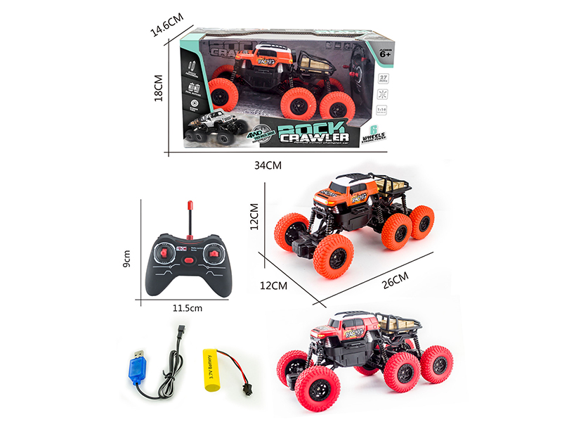 1:16 4-Channel 27Mhz Remote Control 6 Wheels 4WD Pad Printing Rock Crawler(Included Batteries)