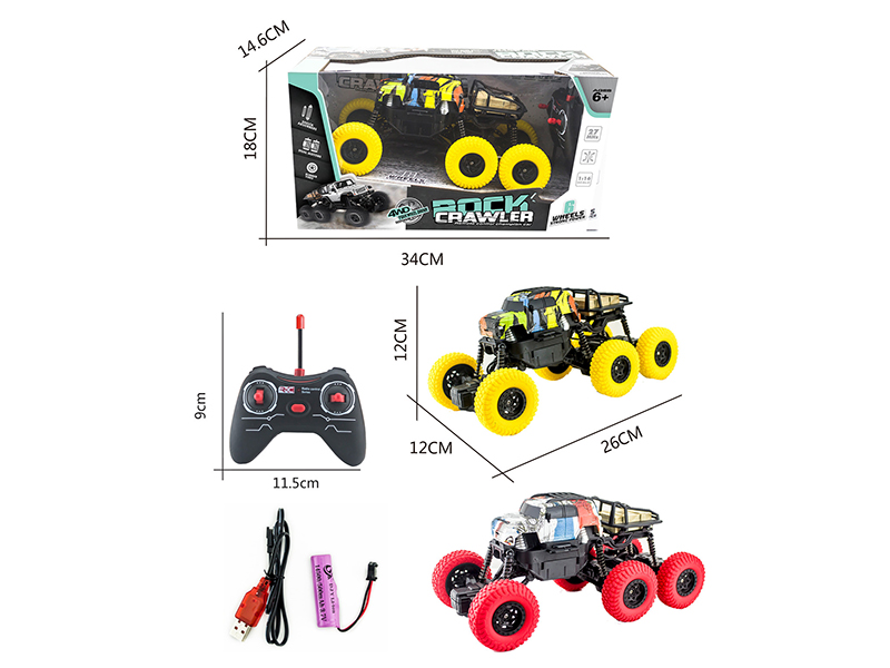 1:16 4-Channel 27Mhz Remote Control 6 Wheels 4WD Water Transfer Printing Climbing Off-Road Vehicle(Included Batteries)