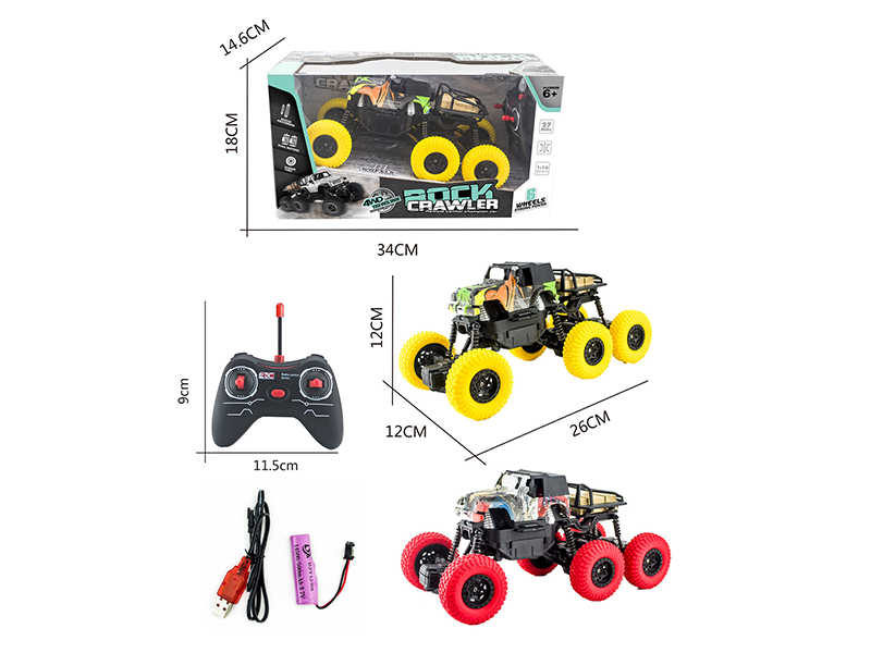 1:16 4-Channel 27Mhz Remote Control 6 Wheels 4WD Water Transfer Printing Climbing Off-Road Vehicle(Included Batteries)