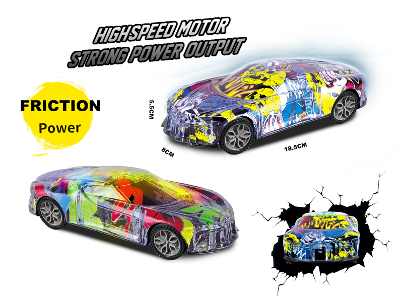 Friction Transparent Shell Graffiti Sports Car