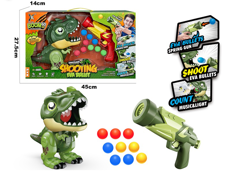 Dinosaur Shooting Target Toy+ Small Soft Bullet Gun
