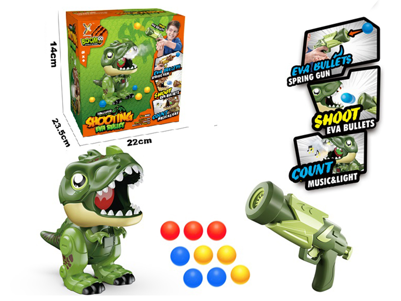Dinosaur Shooting Target Toy+ Small Soft Bullet Gun