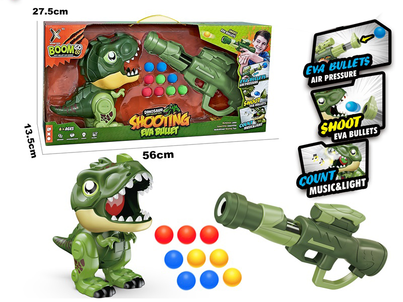 Dinosaur Shooting Target Toy+ Soft Bullet Gun