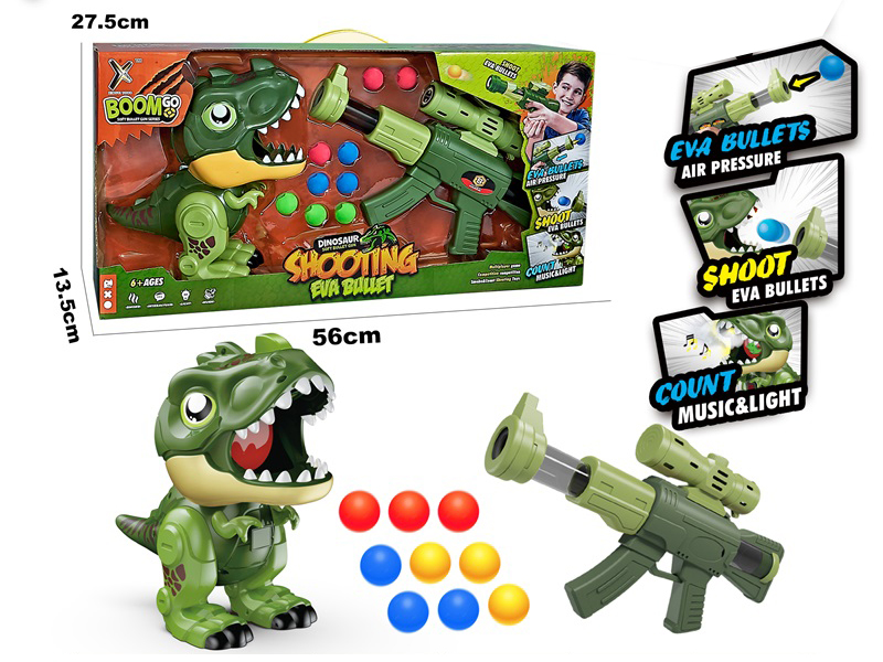 Dinosaur Shooting Target Toy+ Soft Bullet Gun