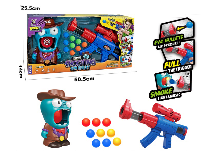 Zombie Shooting Target Toy+ Soft Bullet Gun