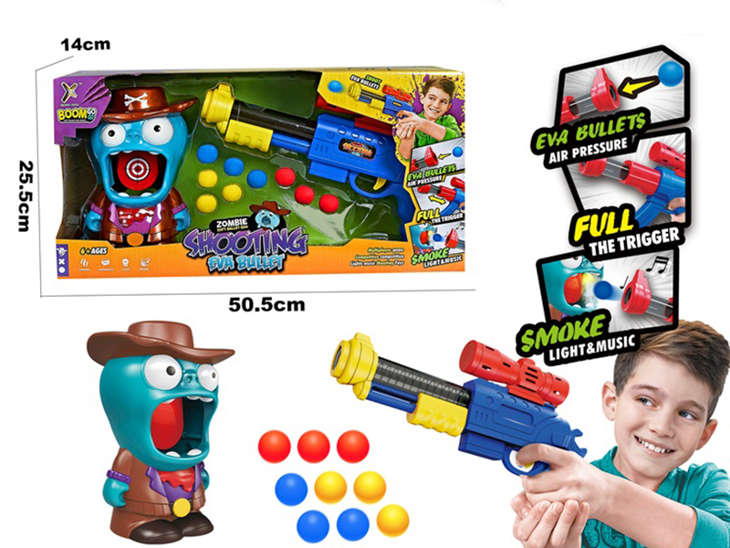 Zombie Shooting Target Toy+ Rifle Soft Bullet Gun