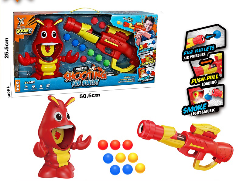 Lobster Shooting Target Toy + Soft Bullet Gun