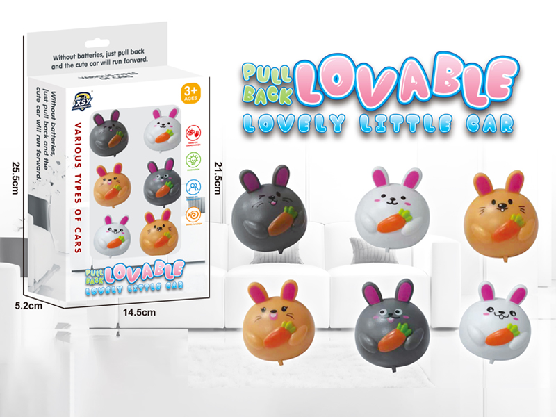 6PCS Pull Back Cartoon Car