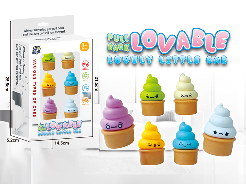 6PCS Pull Back Cartoon Car