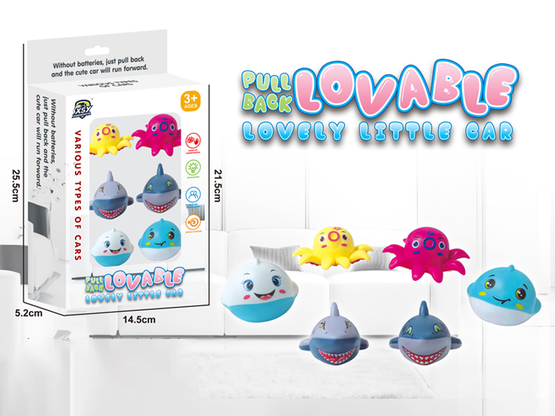 6PCS Pull Back Cartoon Car