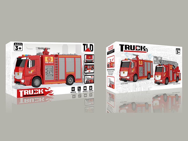 Friction Water Spray Fire Engine - Tank Truck (With Light And Sound)