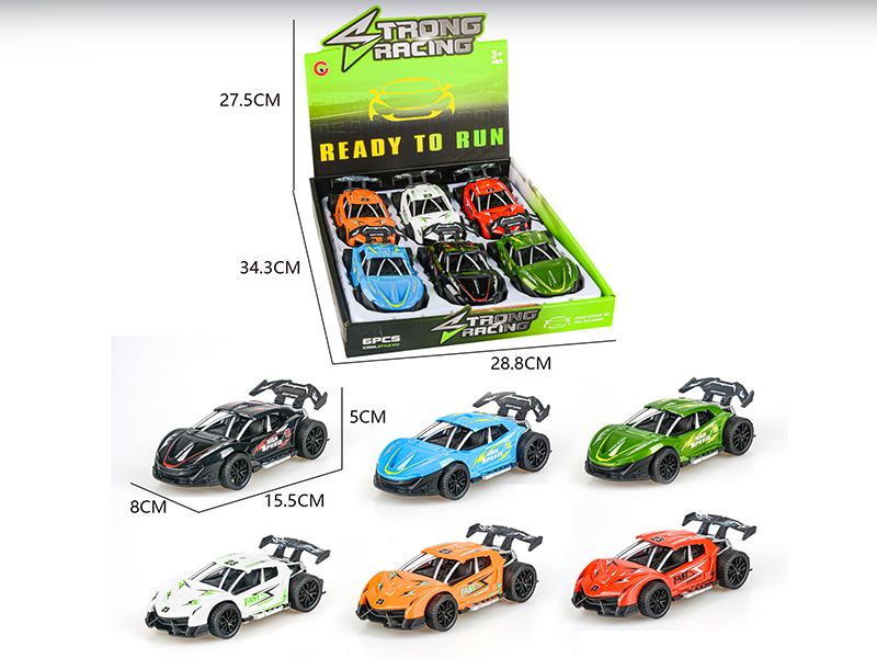 Pull Back Skeleton Sports Car 6pcs