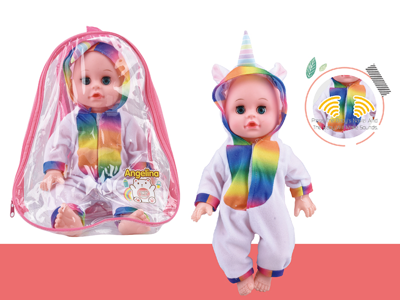 14-Inch Vinyl  Unicorn Dress-Up Doll With 6 Sounds IC,Movable Eyes