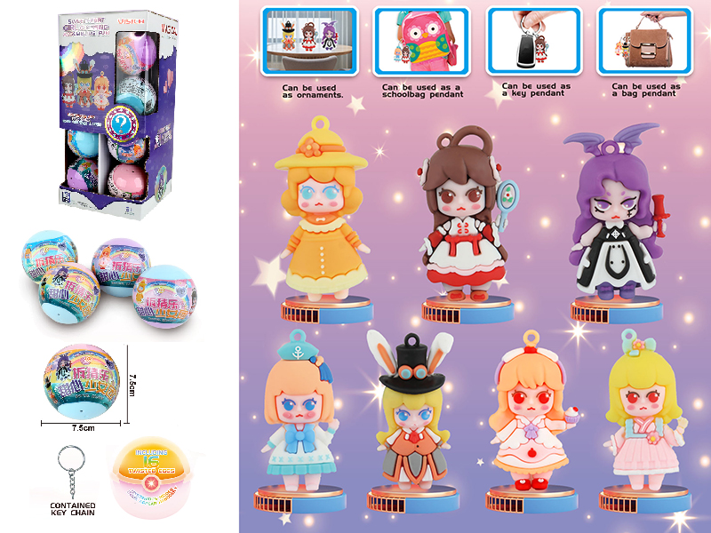 Sweet GiRls Keychain Pendant Surprise Twisting Eggs