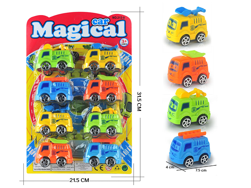 Pull Back Cartoon Engineering Truck 8pcs