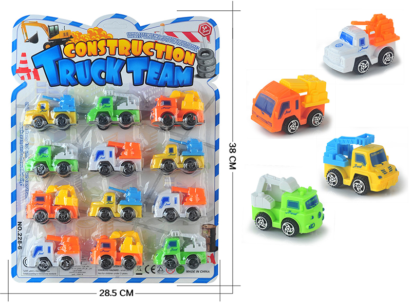 Pull Back Engineering Truck 12pcs