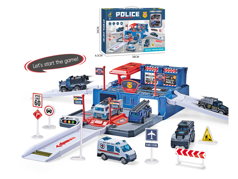 Alloy Themed Parking Lot-Police Base