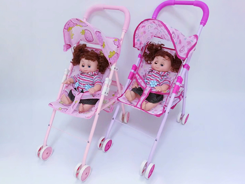Iron Stroller +14 Inch Girl Baby Doll(With 4 Sounds IC)