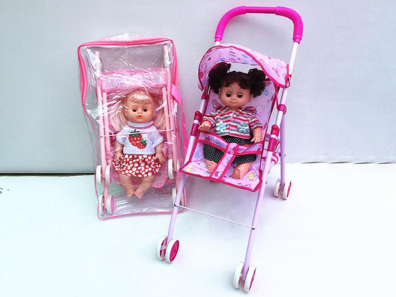 Iron Stroller +14 Inch Girl Baby Doll(With 4 Sounds IC)