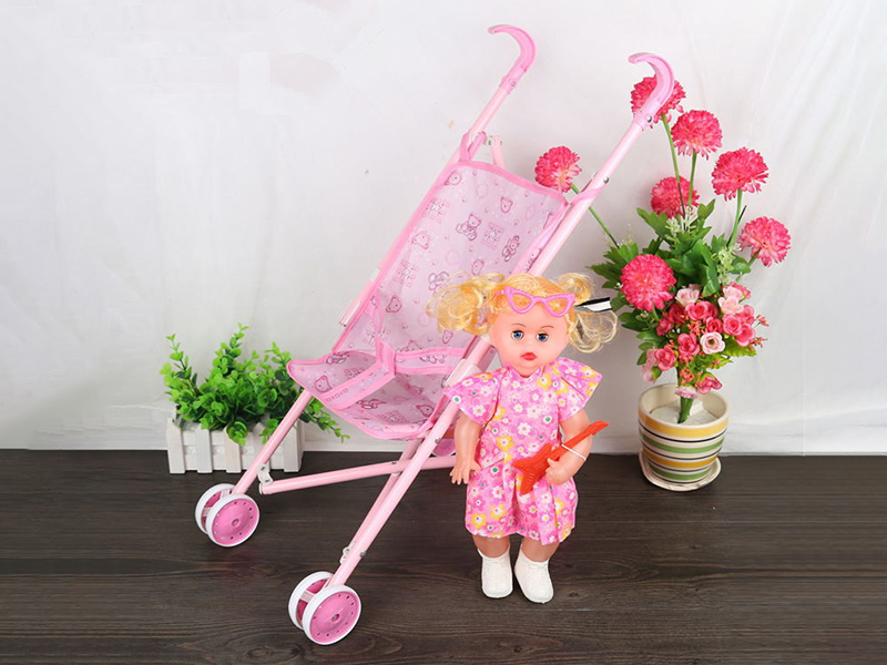 Iron Stroller + Girl Baby Doll