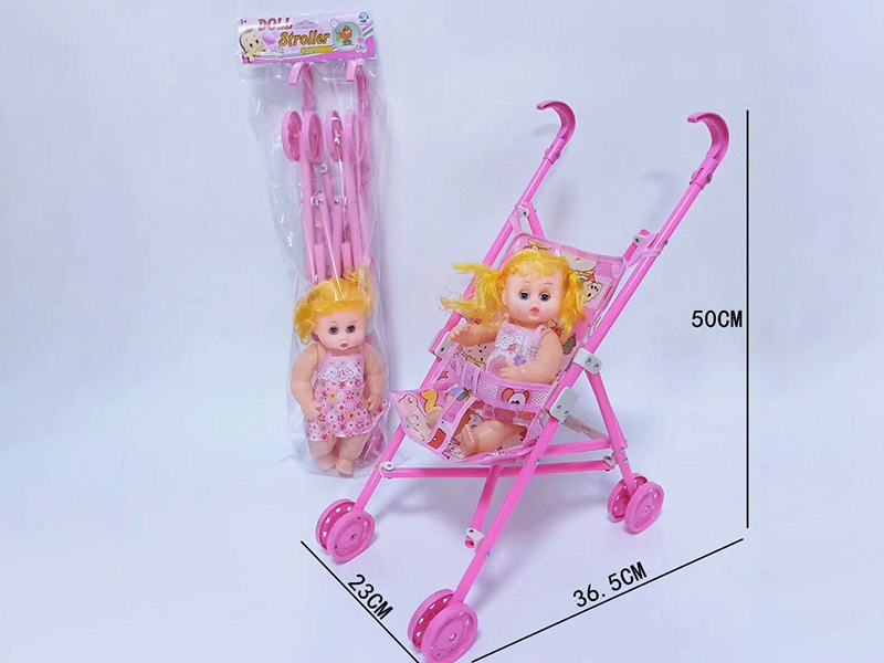 Plastic Stroller +12 Inch Doll