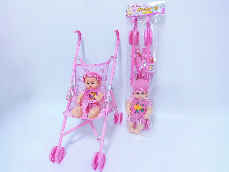 Plastic Stroller +12 Inch Doll